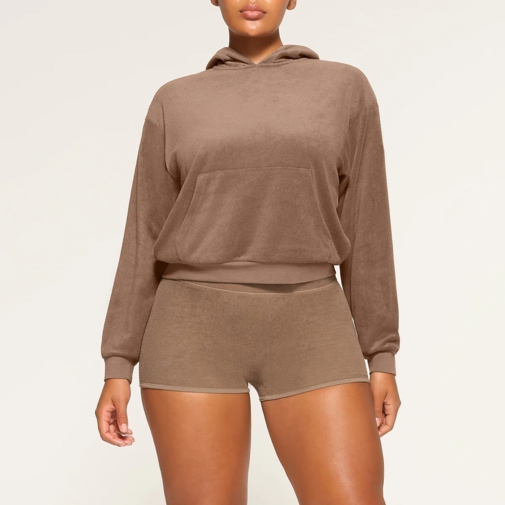 SKIMS (B16) terry lounge pullover hoodie OXIDE 2X
